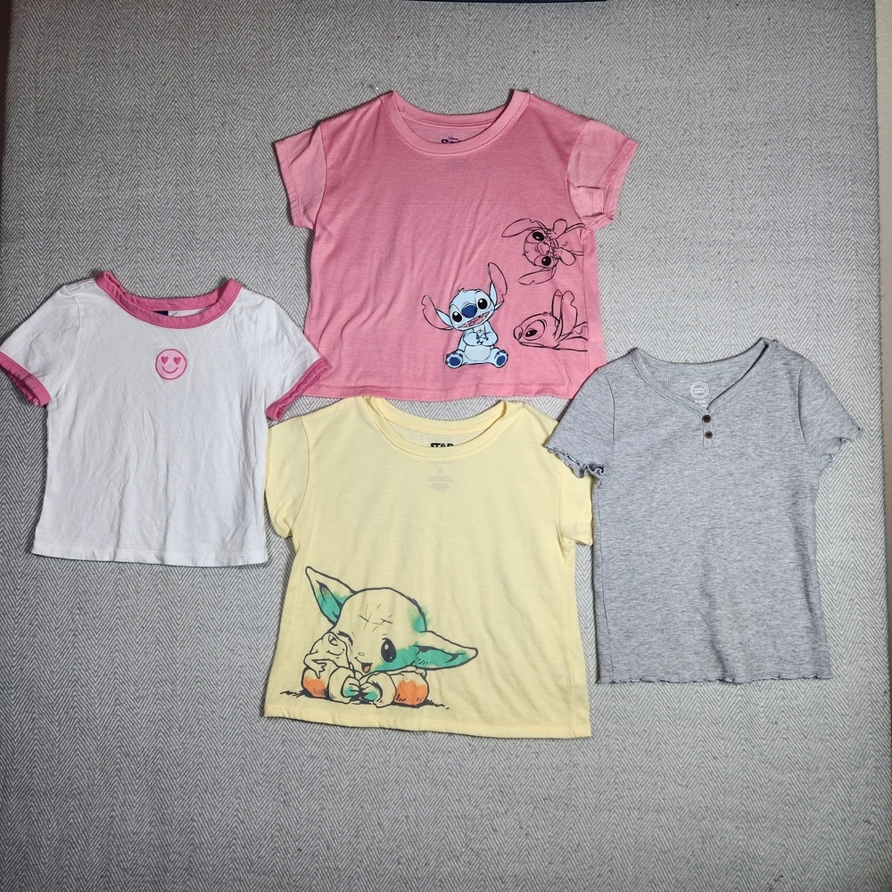 Star Wars Gogru Disney Stitch & Old Navy Girls 8 Set 4 T-Shirts